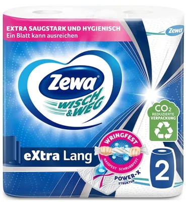 Zdjęcie produktu dla Zewa, Ręczniki papierowe, białe, 2 rolki (PRODUKT Z NIEMIEC)