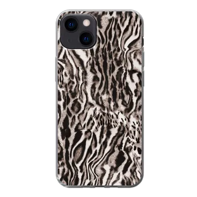Produktbild von MuchoWow® Handyhülle Schutzhülle Hülle für iPhone 13 Pantherdruck - Formen - Schwarz - Braun Silikon Softcase Handy Hülle - Karteninhaber