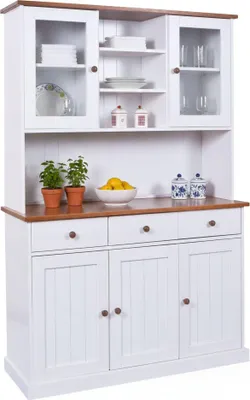 Produktbild von Inter LinkBuffet Westerland 5 türen 3 schubladen Kiefer massiv weiss, sepia lackiert