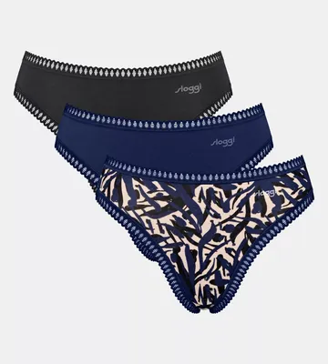 Obrázok produktu pre Sloggi dámske nohavičky, 3-pack - GO Crush High Leg C3P, nohavičky, elastická bavlna modrá XL