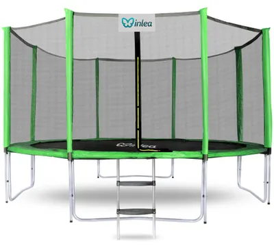 Produktbild von INLEA PREMIUM Jump Trampolin 366 cm mit Außen-Sicherheitsnetz - Hellgrün