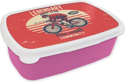 Produktbild von KitchenYeah® Lunchbox Brotzeit Brotdose 17x11 cm Fahrrad - Radfahrer - Retro Kinder Brotzeitdose - Lunchpaket - Brotkasten  - Sandwich Box