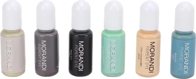 Produktbild von 6 Farben Epoxidharzpigment, hochkonzentriert, Morandi-Farben, auslaufsichere Düse, Epoxid-UV-Harz-Farbstoff, für DIY-Basteln