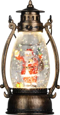 Zdjęcie produktu dla Lampion MagicHome Boże Narodzenie, Święty Mikołaj, tworzywo sztuczne, 1 dioda LED o barwie ciepłej bieli, 8 x 6,5 x 14 cm, 3 baterie LR44