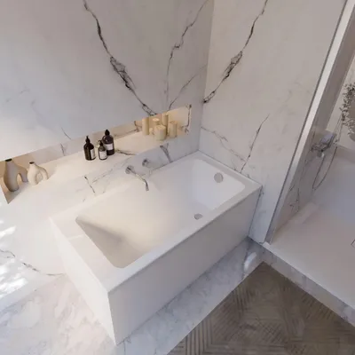 Produktbild von Schulte Badewanne Rechteck Modell Como, 140x70 cm, Weiß Sanitäracryl, inkl. Fußgestell und Ab- und Überlauf