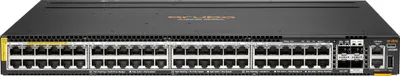 Produktbild von HPE Aruba 6300M - Switch - L3 - managed - 48 x 100/1000/2.5G/5G (PoE++) + 2 x 1 Gigabit / 10 Gigabit / 25 Gigabit SFP + 2 x 10 Gigabit / 25 Gigabit / 50 Gigabit SFP (Uplink / Stacking) - Front und Seite zu Hinterseite - an Rack montierbar - PoE++