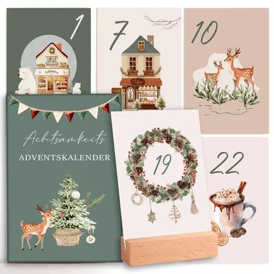 Produktbild von 2026 Frauen mit 24 Achtsamkeitsübungen Adventskalender nordisch