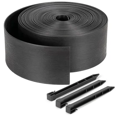 Obrázok produktu pre Flexibilná hrana záhrady, plastová, čierna, dĺžka 20 m, výška 13 cm