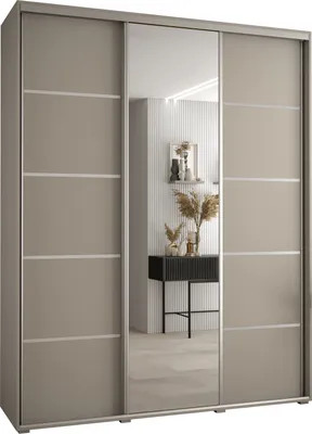 Produktbild von Kryspol Dakota 5 Schrank, drei Türen - 235,2x190x45cm - Kaschmir Silber