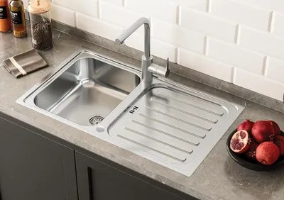 Produktbild von Edelstahl Einbauspüle Spülbecken Küchenspüle spüle 86 x 50 cm Respekta