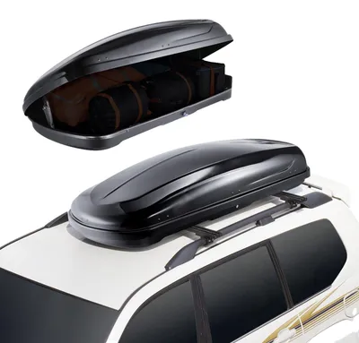 Produktbild von VEVOR Dachgepäckträger, 8 Kubikfuß Dachgepäckbox, ABS-Hartschalen-Dachbox, mit beidseitiger Öffnung und 2 verstärkten Riemen, aerodynamisch, geeignet für die meisten Dachträger, für Auto, Kombi, SUV, Schwarz, 14 cu.ft