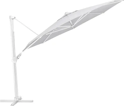 Produktbild von Kettler Easy Swing Ampelschirm 350 cm, UPF 50+, inkl. Abdeckhaube+ Schirmständer, anthrazit matt/ natur, Aluminium/Polyester mit Polyurethan-Beschichtung