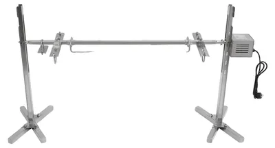 Image de Broche électrique pour barbecue, réglable en hauteur, capacité de charge 40 kg, argent