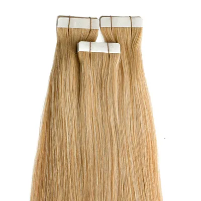 Immagine prodotto di hair2heart Premium Tape Extensions capelli umani lisci - 10 strisce 2,5g 50cm 9/31 biondo chiaro golden ash