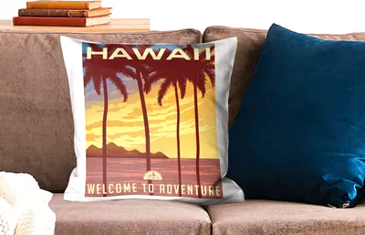 Produktbild von MuchoWow® Zierkissen Sofakissen Wohnzimmer Dekokissen 50x50 cm Hawaii - Jahrgang - Palme - Komfort - Sofakissen