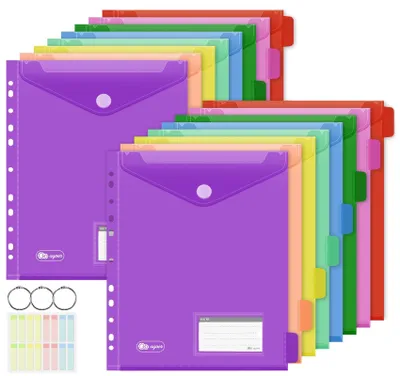 Immagine prodotto di Solidchoice - Cartella per documenti A4 con indice, confezione da 16 pezzi, colorata