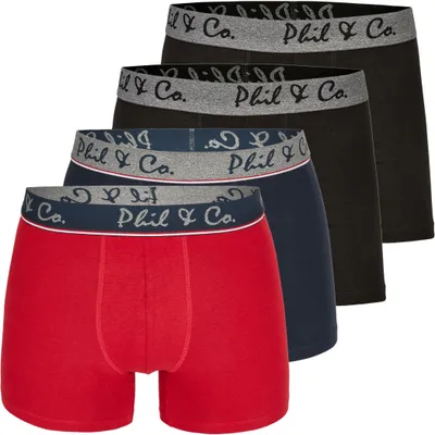 Produktbild von 4er Pack Phil & Co Berlin Jersey Boxershorts Trunk Short Pant FARBWAHL - Farbe: DESIGN 06, Grösse: M