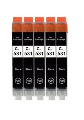 Produktbild von 5 x kompatible Druckerpatrone CLI-531 Schwarz, Black für Canon Pixma TS8500, TS8550, TS8551, TS8552, TS8700, TS8750, TS8751 mit neuem Chip