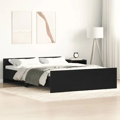 Image de Maison Exclusive - Sommier sans matelas, aspect chêne noir, 140 x 200 cm