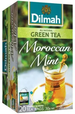 Productafbeelding van Dilmah All naturalgreen tea Moroccan mint (20 stuks)
