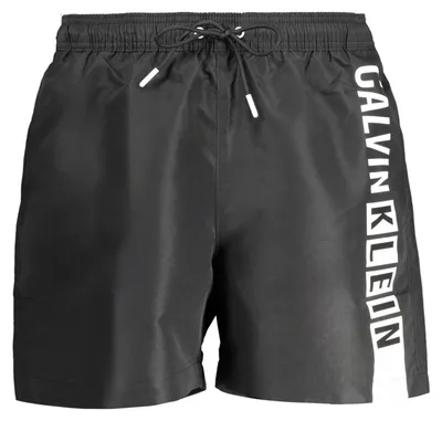 Produktbild von Nachhaltige Schwarze Herren-Badeshorts mit Taschen und Kordelzug