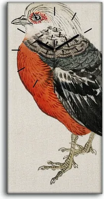 Produktbild von Wandbild Leinwand Bilder mit Uhr 30x60 Malerei Asiatische Tier Vogel Kunst - schwarze Hände
