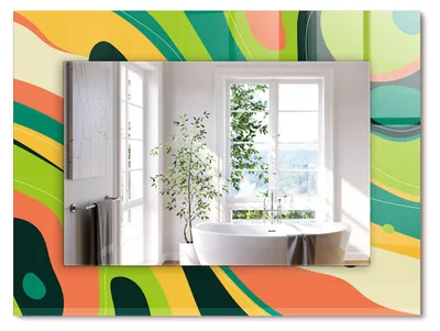 Produktbild von Abstrakte farbige Muster – Rechteckiger Spiegel mit Druck 80x60 cm – Modern - Dekorativ für die Wand