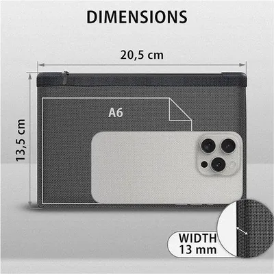 Produktbild von Famanu Dokumententasche 13,5 x 20,5 cm - Feuerfest und Wasserfest mit Reißverschluss