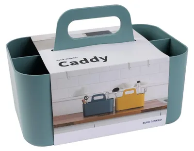Stapelbare Caddy-Organizer, 5 Fächer, mit Tragegriff, mattgrün