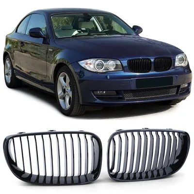 Kühlergrill Performance SCHWARZ GLANZ für BMW 1er E81 E82 E87 E88 2007-2012 – Produktansicht