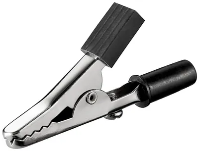 Produktbild von Goobay Tools Krokodilklemme, Länge 45 mm, Schwarz, 10 Stk. im Plastikbeutel