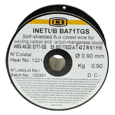 Image de Fil fourré 0.9mm 900 gr Soudage MIG-MAG Bobine 100mm INE