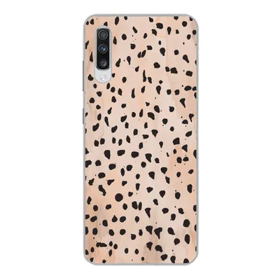 Produktbild von MuchoWow® Handyhülle Schutzhülle Hülle für Samsung Galaxy A70 Polka dots - Schwarz - Marmor Silikon Softcase Handy Hülle - Schutzhaube