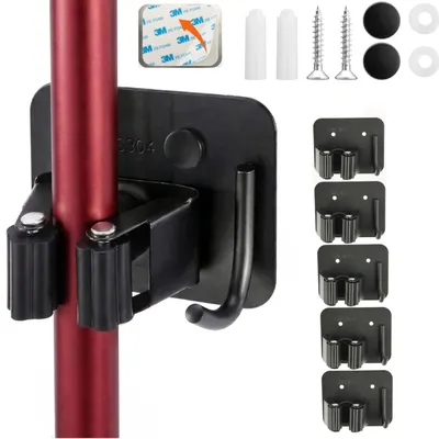 Zdjęcie produktu dla 5 x Wieszak uchwyt 4 cm samoprzylepny mop miotła łopata grabie metalowy