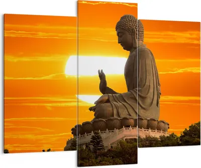 Produktbild von Bild auf Leinwand - Leinwandbild - tempel buddha - 130x100cm - Wand Bild - Wanddeko - Wandbilder - Leinwanddruck - Bilder - Kunstdruck - Wanddekoration - Leinwand bilder - Wandkunst - CB130x100-3532