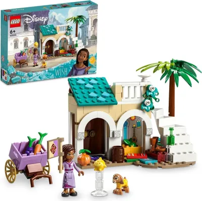 Immagine prodotto di LEGO 43223 Disney Wish Asha nella città di Rosas, set cinematografico Wish con mercato, mini-doll Asha, Valentino come capra giocattolo e figure di stelle, regalo per bambini dai 6 anni in su, ragazze e ragazzi