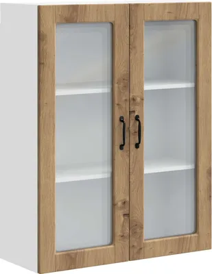Image de Armoire murale en verre vidaXL PORTO, chêne artisanal, 80 x 31 x 100 cm