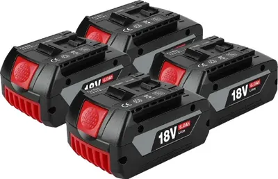 Obrázek produktu pro Lithium-iontová baterie, kapacita 6000 mAh, kompatibilní s napětím 18 V, sada 4 kusů baterií o kapacitě 6,0 Ah