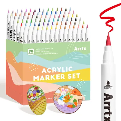 Produktbild von 90 verschiedene Farben, Marker und Stifte, Acrylfarbstifte für Künstler, Erwachsene