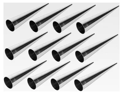 Produktbild von 30 Stück Edelstahl Horn Backform Set für Croissants und Cannoli, hitzebeständig und korrosionsresistent, wiederverwendbar, platzsparend und stapelbar