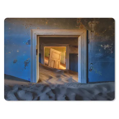 Produktbild von MuchoWow® Mauspad Mousepad Sand - Blau - Tür - Architektur 40x30 cm - Mousepads - Maus Mat - Pad - Mausunterlage - Anti Rutsch