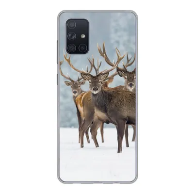 Produktbild von MuchoWow® Handyhülle Schutzhülle Hülle für Samsung Galaxy A51 5G Hirsche - Tiere - Schnee - Winter - Landschaft - Natur Silikon Softcase Handy Hülle - Abbildung