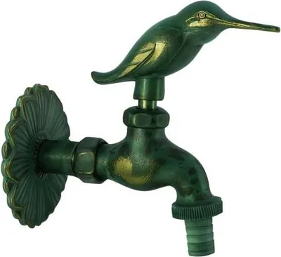 Produktbild von AquaCraft Nostalgie Auslaufventil Vogel 1/2 Zoll 1001000119 Messing patiniert, mit Wandrosette und Schlauchanschluss
