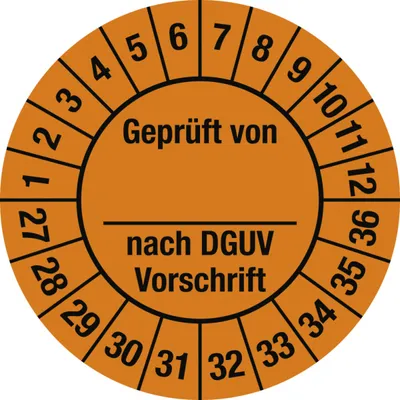 Produktbild von Dreifke® Prüfplakette ...DGUV Vorschrift, 2027-2036, Folie, Ø 25 mm,10...