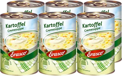 Obrázek produktu pro Erasco krémová bramborová polévka s uzenou slaninou, jemná a krémová 390ml 6 balení