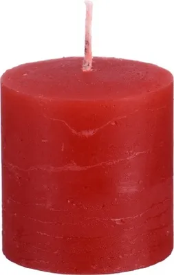 Produktbild von Rustic Stumpenkerzen rot, 100 x 50 mm, 1 Stück, Original durchgefärbte Kerzen