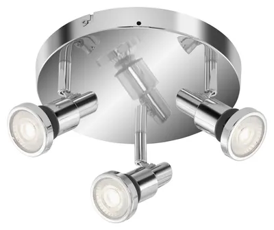 Zdjęcie produktu dla Reflektor łazienkowy LED IP44 obrotowy 3xGU10 14,4W Ø 21cm Briloner