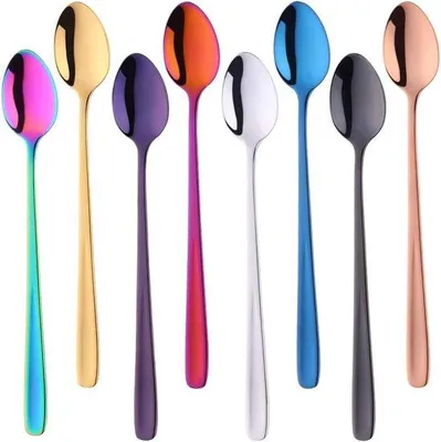 Produktbild von Famanu Latte Macchiato Löffel - Lange Dessertlöffel 20 cm - Set von 8 Stück