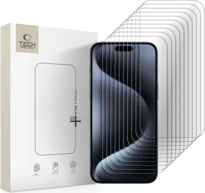Immagine prodotto di Vetro temperato Tech-Protect Bundle 10-Pack Iphone 15 Pro Max Clear