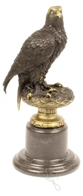 Produktbild von Bronzeskulptur mit Adlermotiv auf Marmorsockel, Höhe 31 cm, Gewicht 3,1 kg